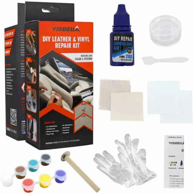 Visbella DIY leather & vinyl repair Kit Lederreparaturen und Vinylreparaturen