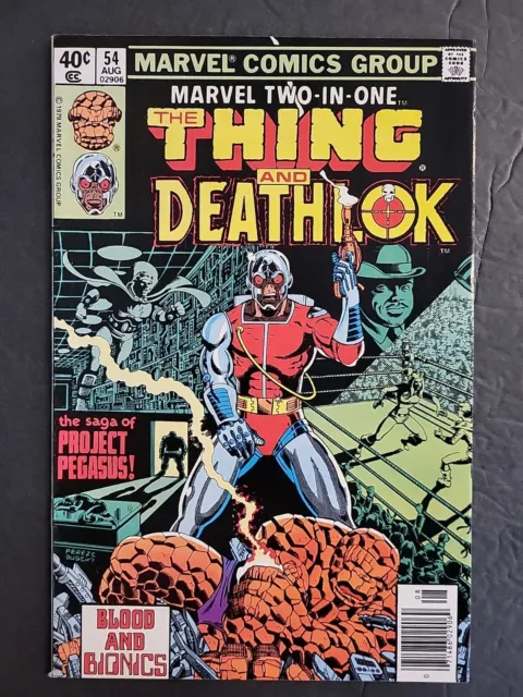 Marvel Two-In-One # 54 Newsstand Thing & Death of Deathlok, Byrne art VF/NM Cond