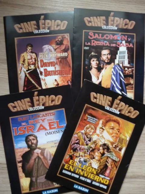 LOTE DE 4 PeliculaS DVD Coleccion Cine Epico Salomon,El rey,El leon ,David.