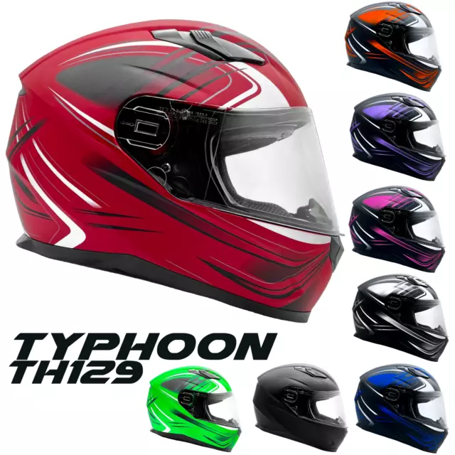 Full Face Motorcycle Helmet Matte Finish Retractable Sun Visor Adult Men Women