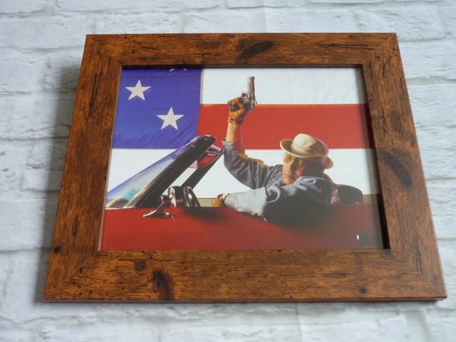 Framed 10x8 Poster Rare photograph Stars Cars hunter s thompson gun american fla