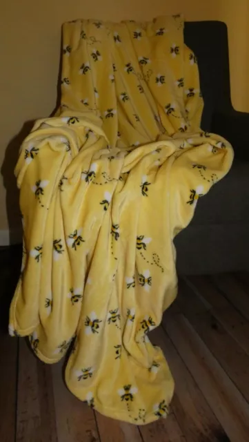 CYNTHIA ROWLEY THROW Blanket Thick Plush Fleece Honey Bee Super