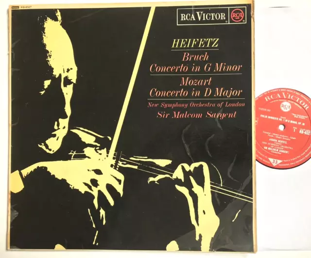 HEIFETZ - Bruch Concerto In G Minor / Mozart D Major Malcolm SARGENT RCA RB-6527