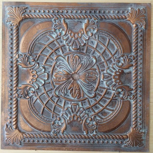 Faux tin vintage Ceiling tiles weather copper decor wall panels PL31 10pcs/lot