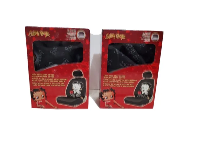 Classic Betty Boop Timeless 008658 Two Front Seat Covers with Headrest Cover