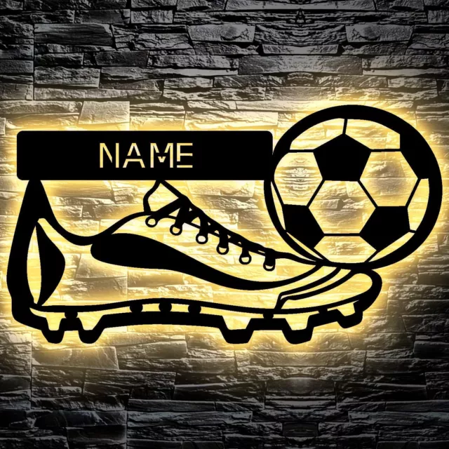 Fußball Nachtlicht Schlummerlicht Geschenk Deko Led Wand - Lampe Mit Name