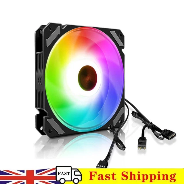 CPU COOLER ARGB 120mm 4 Pin Radiator PC Computer Case Cooling Fan £12. ...