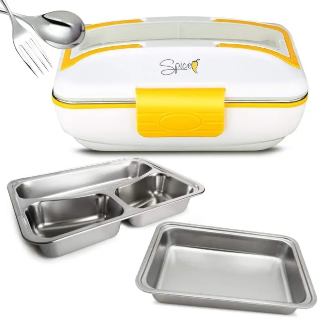 Spice Amarillo Inox Trio Scaldavivande Elettrico Portatile con 2 Vaschette -...