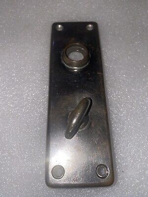 ANTIQUE STAMPED Brass ART DECO/NOUVEAU PATTERN BACKPLATE With Thumb Turn Knob