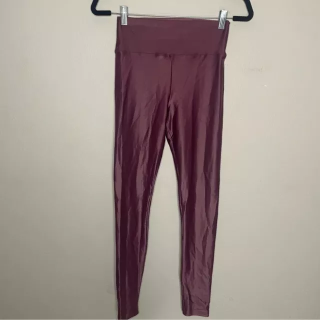 Koral by Ilana Kugel Mauve Lustrous High Rise Athletic Leggings Women's Size L