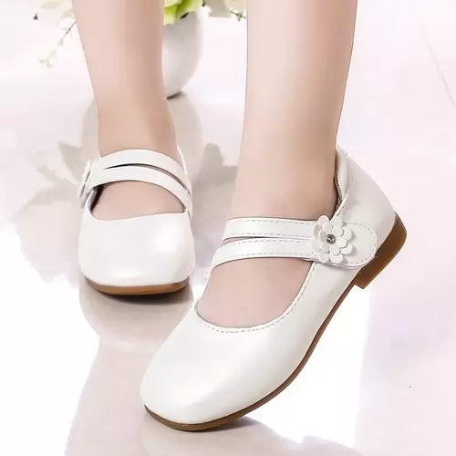 Girls Shoes Princess Floral Shoes PU Leather Flowers Sweet Cute Flats Mary Jane