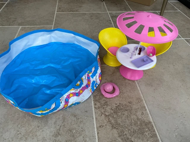 Barbie Tropical Pool & Patio Set Mattel 1986 (Ref 3041) – Vintage Thaïlande Avec Accessoires