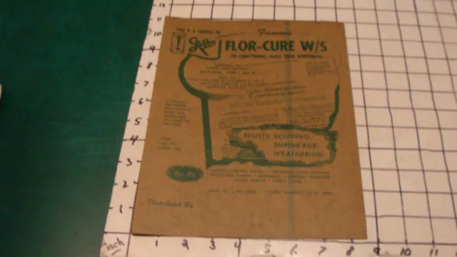 HIGH GRADE Original -- 1950's GLAS-KRAFT SAMPLE -- FLOR-CURE W/S