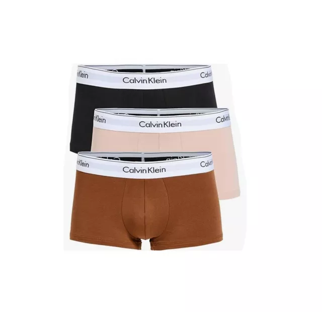 NEW Calvin Klein 3 Pack Modern Cotton Natural Low Rise TRUNK boxer Assorted S-XL