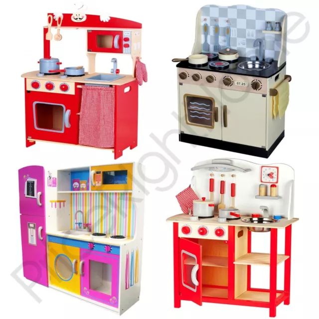 Wooden Kitchen Leomark With Accessories Childrens Role Play Toys Girls Kids