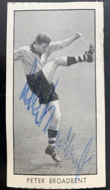SIGNED 1950S PETER Broadbent Wolverhampton Wolves Famous Footballers