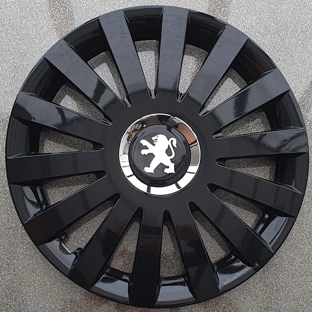 Black Gloss 15" wheel trims to fit Peugeot 308,Partner