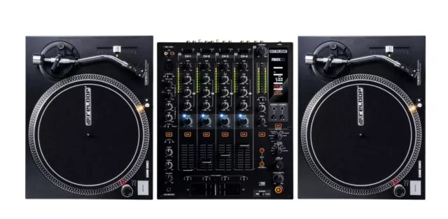 Reloop DJ RMX-60 Digital DJ Mixer im Set mit 2 x RP-1000 MK2 Black Turntables