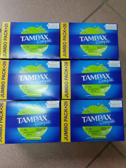 6 Boîtes de 26 Tampax Compak super