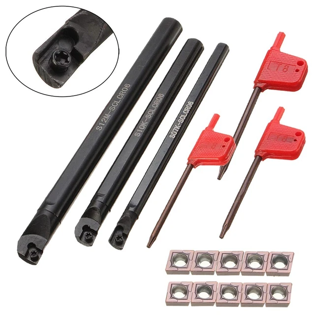 Porte-Outils D'Alésage Tournage Avec Inserts CCMT060204-HM - Kit 6/7/8/10 Mm Pour Acier