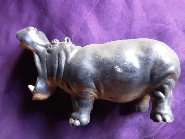 Wildlife AAA Hippopotamus 14cm Long Rubber PVC Hippo STRONG DURABLE FUN