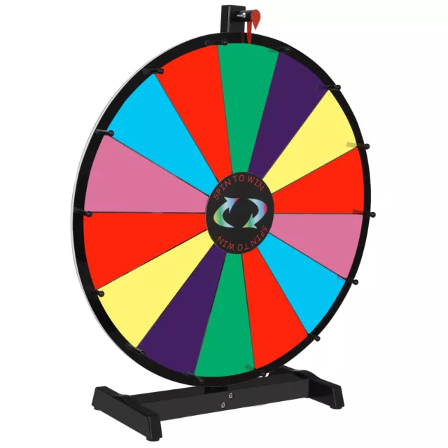 Portable Spinning Game Prize Wheel Tabletop 14 Slots Color W/ Dry Erase 24"