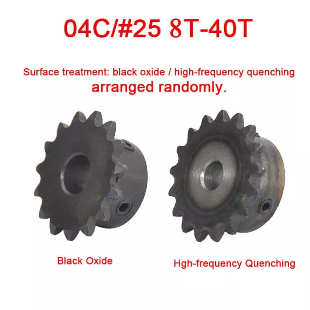 #25 Chain Drive Sprocket Wheel 8-40T Bore 5-20mm Pitch 1/4" 6.35mm For 04C Chain 2