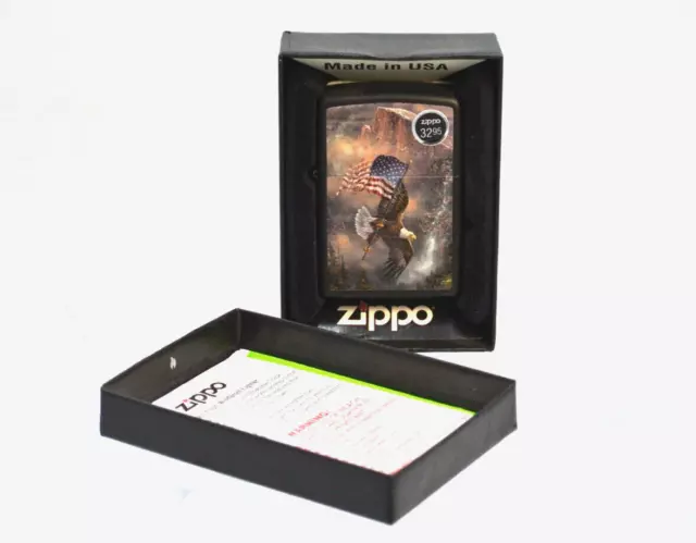 Zippo Lighter Eagle Old Glory Flag (218) New in Box