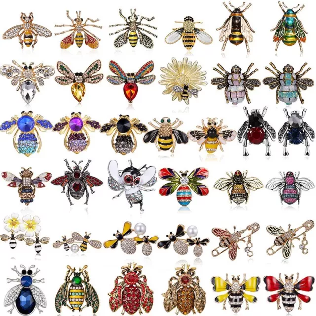 Fashion Crystal Bee Insects Animals Enamel Brooch Pin Women Party Jewelry Gift 2