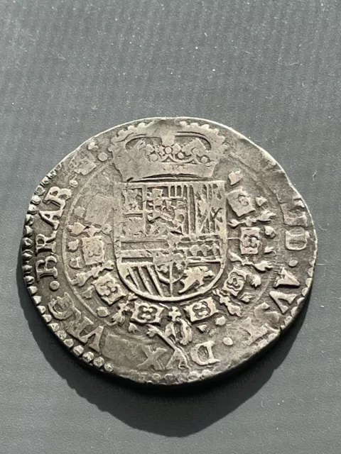 SPANISH NETHERLANDS - BRABANT 1655 Patagon 45mm/27.84 Grams Silver