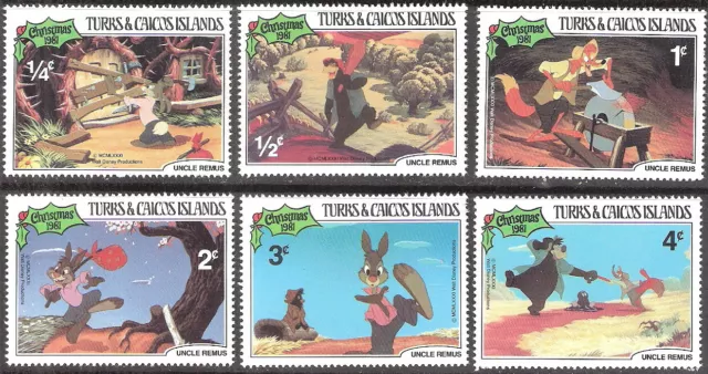 Turks & Caicos Islands 1981 Disney Remus Christmas MNH (SC# 496-501)