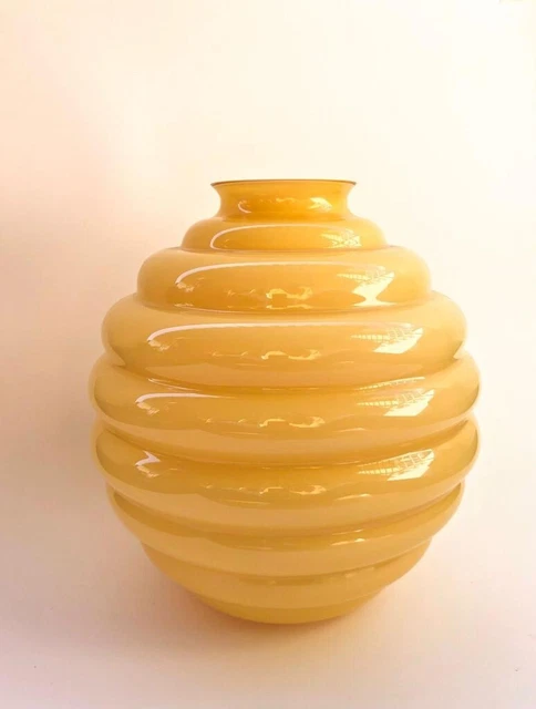 Vaso Murano Decò Grande Firmato Venini - Murano Glass Vase Giallo/Yellow