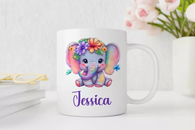 Personalised Elephant Mug - Cute Custom Mug - Elephant Gift