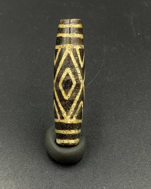 South East Asian Burmese Antiquities Jewelry Trade Pumtek Wood Bead Late 19 C.