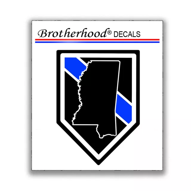 Thin Blue Line State of Mississippi Law Enforcement Kids Decals Pack Of Two