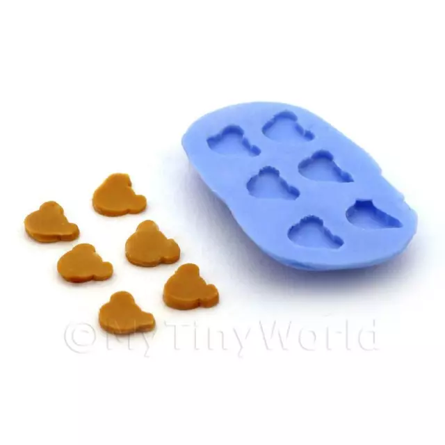 Miniatura para Casa de Muñecas 6 Pieza Oso Cabeza Galleta Molde de Silicona