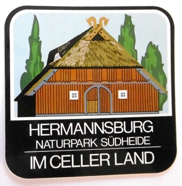 Souvenir-Aufkleber Hermannsburg Celler Land Naturpark Südheide Niedersachsen 80s