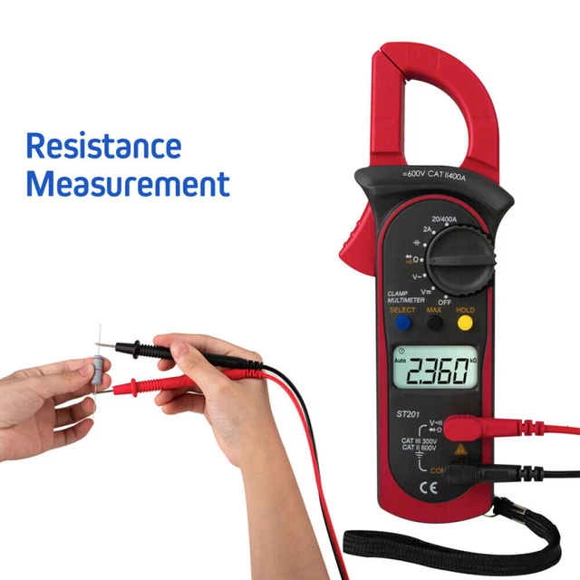 Digital LCD AC DC Multimeter Tester Auto Handheld Range Volt Ohm Amp Clamp Meter