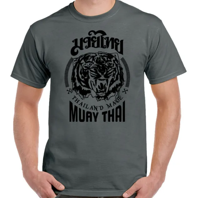 Muay Tailandese T-Shirt, Uomo Mma UFC Arti Marziali Palestra Top Tigre Guanto