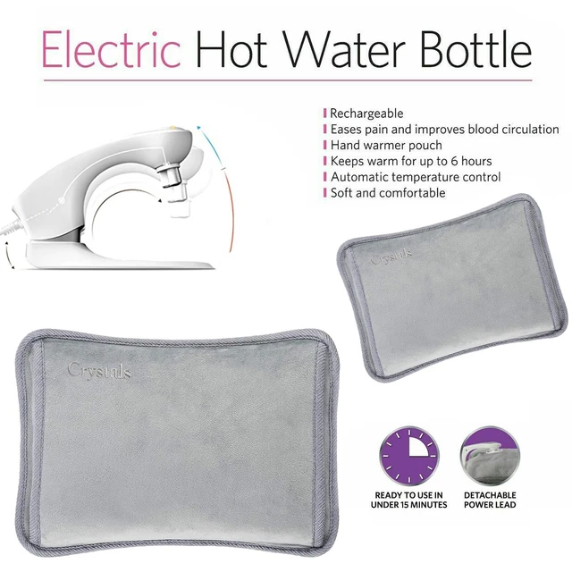 Electric Rechargeable Hot Water Bottle Bed Hand Warmer Massaging Heat Pad