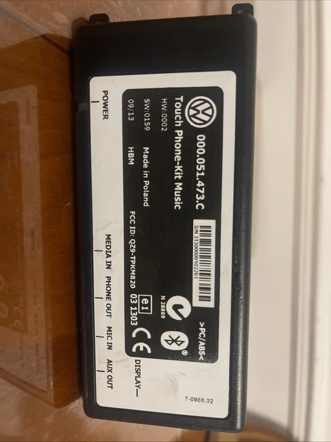 Volkswagen Polo Gti Mk5 6R 2009-2014 Bluetooth Handsfree Kit Set 000051473C Volkswagen Polo Gti Mk5 6R 2009-2014 Bluetooth Handsfree Kit Set 000051473C