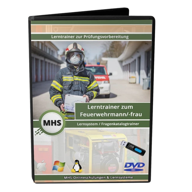Feuerwehrmann /-frau - Lerntrainer auf DVD oder USB-Stick