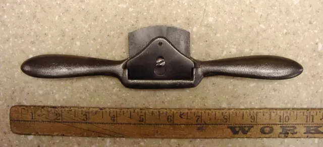 Antique 10" Spoke Shave,Stanley Rule & Level 2-1/8" W X 1-13/16" T  Iron,READ!