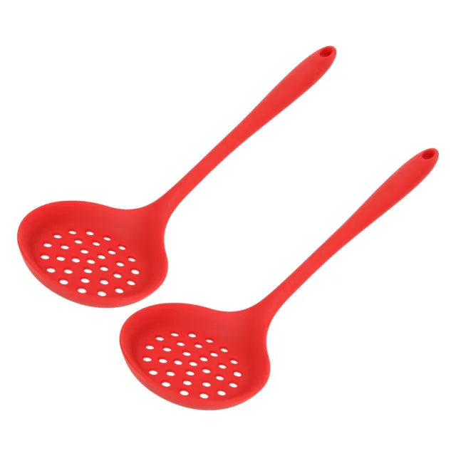 2 Pack Hot Pot Soup Ladle Spoon Slotted Spoons with S Shape Hanging Handle,  304 Stainless Steel Skimmer Spoon Ladles Strainer for Cooking