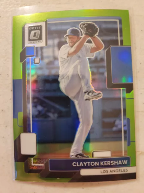 Clayton Kershaw 2022 Donruss Optic Lime Green Prizm Card  #102