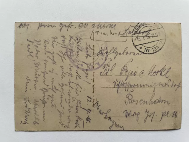 AK Gruß aus Gerden Lagarde Kanal Kirche Grab 1916 Feldpost Sarrebourg Moselle 2