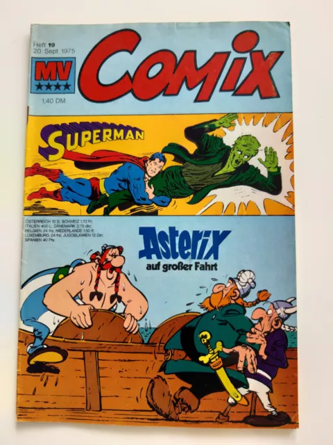 Mickyvision/ MV Comix von 1975 Heft 19 mit Asterix Superman und Gutscheinecke