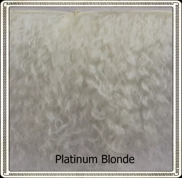 Mohair Weft  PLATINUM BLONDE,  3" - 4" X 36"   Ideal for Reborn dolls