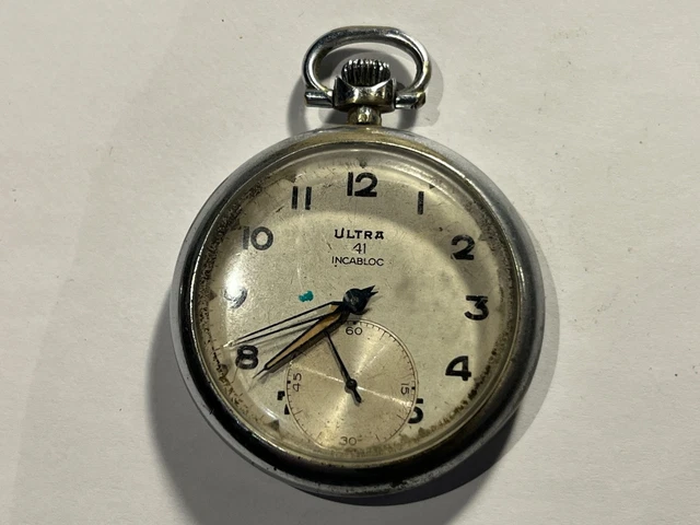 Montre Gousset Ancienne ULTRA - Mécanique Manuelle, Cadran émaillé, Fonctionne