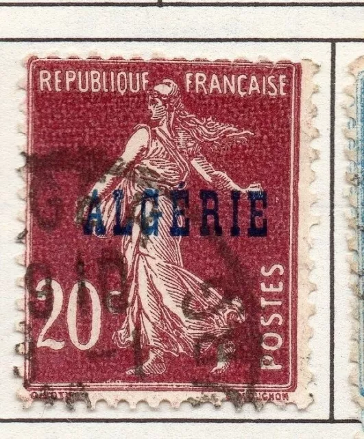 Algeria 1924 Early Issue Fine Used 20c. Optd 170509